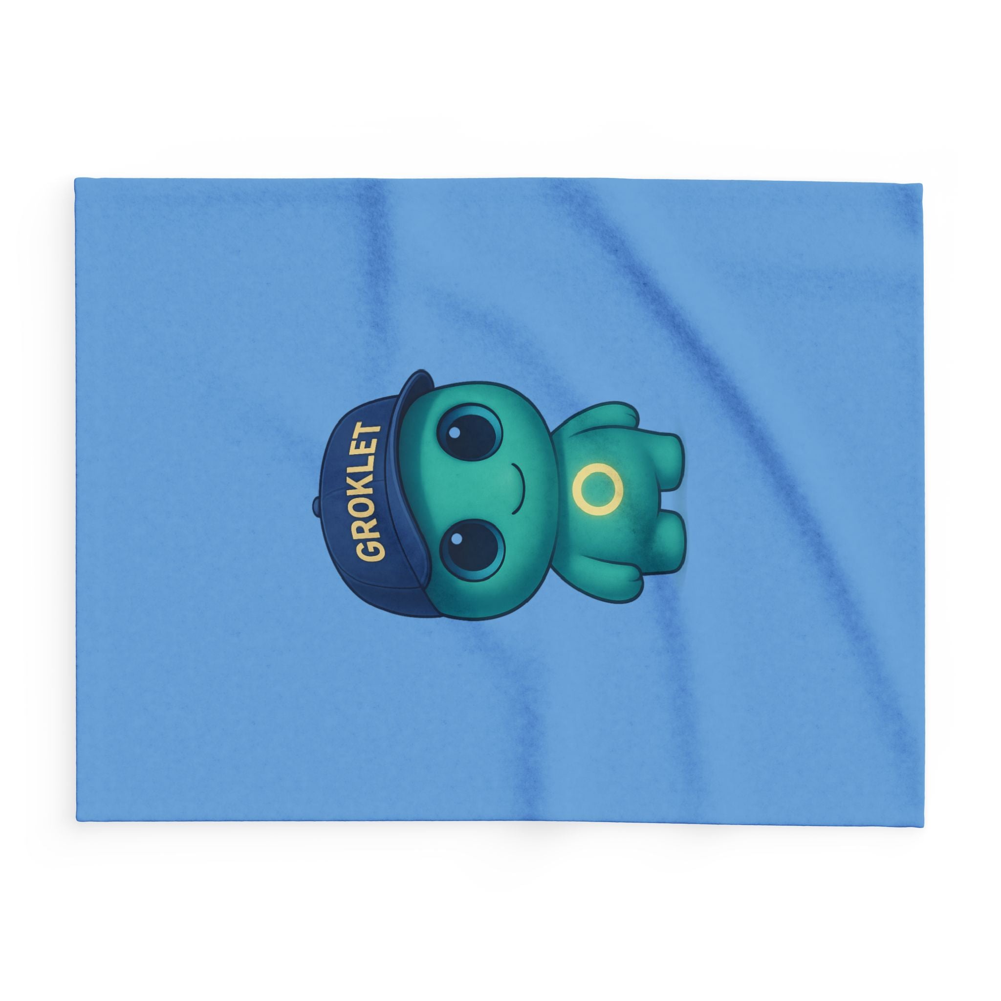 Fleece Blanket — Cute Groklet Throw Blanket (Blue)